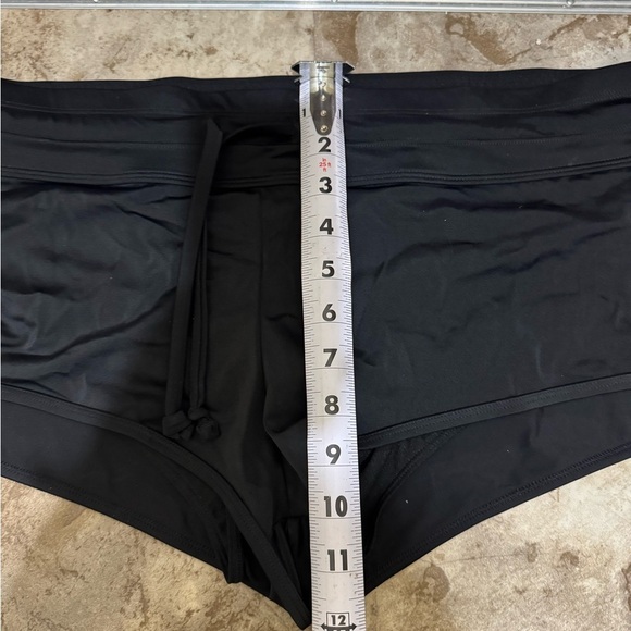 Women’s Joe Fresh NWT Black Swim Boy Short Bottoms Trunks Tie Waist Size XL - Picture 14 of 15